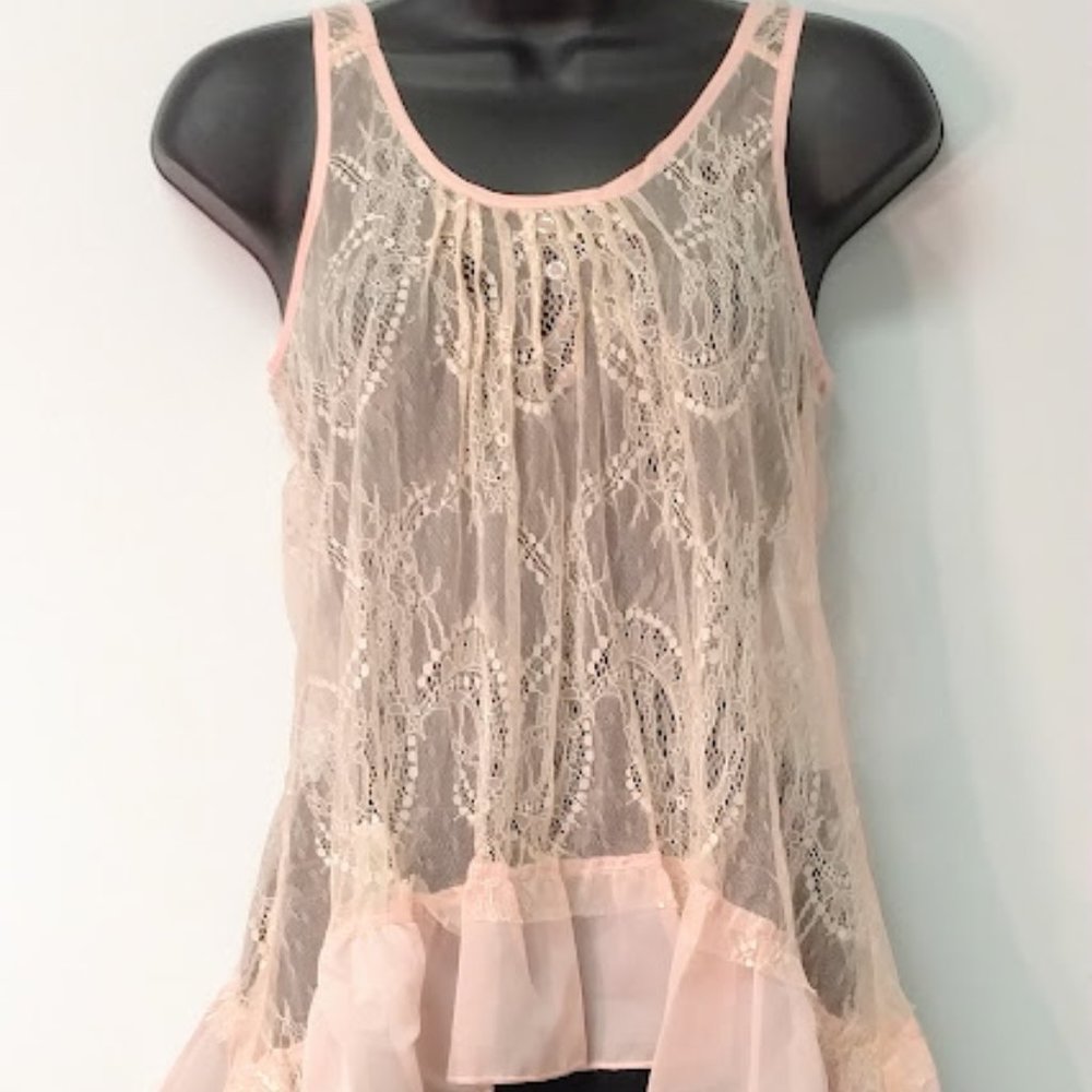 Sleeveless Lacy Coverup Top